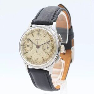 Vintage Clebar Bi Compax Men's Chronograph Wristwatch Swiss Stainless Steel